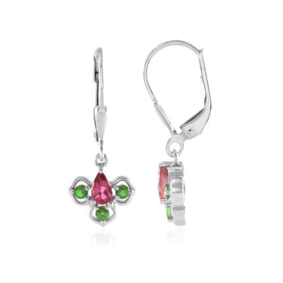 Nigerian Pink Tourmaline Silver Earrings