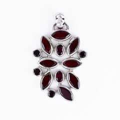 Mozambique Garnet Silver Pendant