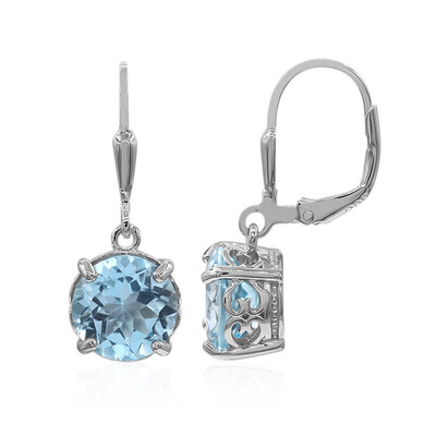 Sky Blue Topaz Silver Earrings