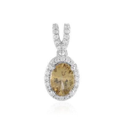 Unheated Yellow Tanzanite Silver Pendant