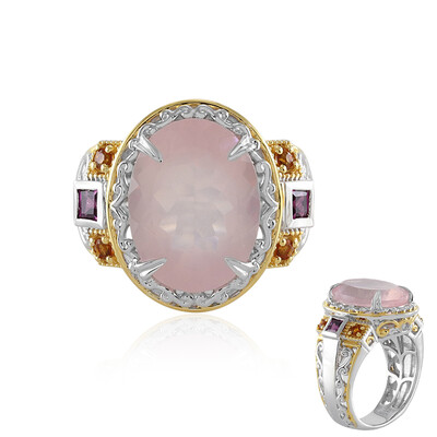 Rose Quartz Silver Ring (Gems en Vogue)