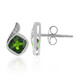 Russian Diopside Silver Earrings