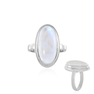 Rainbow Moonstone Silver Ring