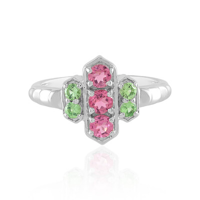 Nigerian Pink Tourmaline Silver Ring