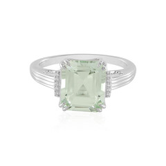 Green Amethyst Silver Ring