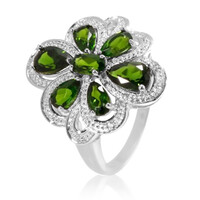 Russian Diopside Silver Ring