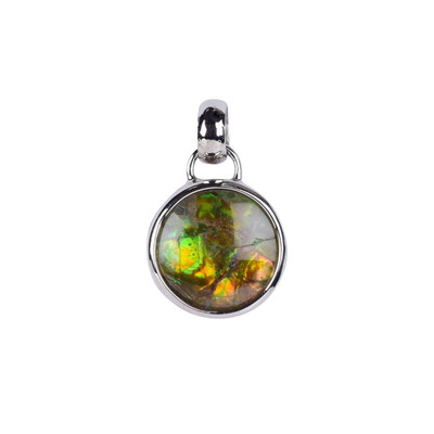 Ammolite Silver Pendant