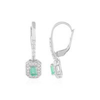 Russian Emerald Silver Earrings