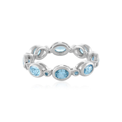 Swiss Blue Topaz Silver Ring