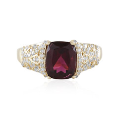 14K AAA Raspberry Rhodolite Gold Ring (de Melo)