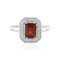 Hessonite Garnet Silver Ring