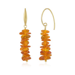 Cognac Baltic Amber Silver Earrings