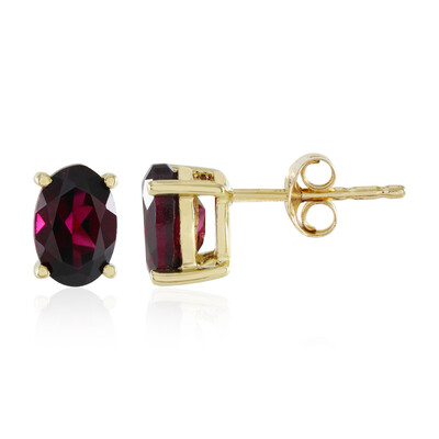 9K Raspberry Rhodolite Gold Earrings