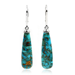 Blue Copper Turquoise Silver Earrings (Faszination Türkis)