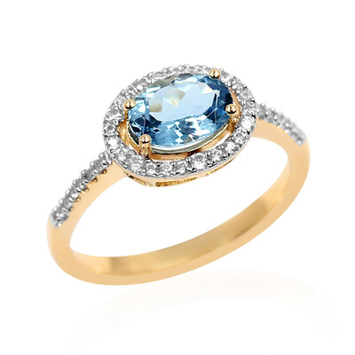 9K Ofiki Aquamarine Gold Ring