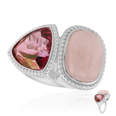 Rose Quartz Silver Ring (MONOSONO COLLECTION)