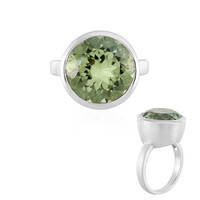 Green Amethyst Silver Ring