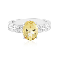 Yellow Beryl Silver Ring