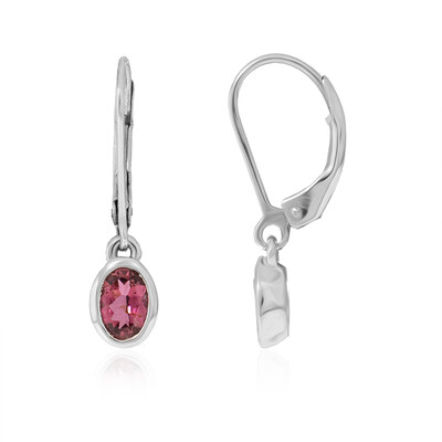 Pink Tourmaline Silver Earrings