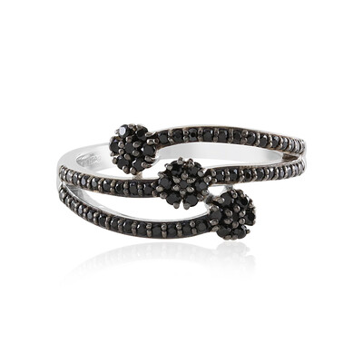 Black Spinel Silver Ring