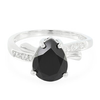 Black Spinel Silver Ring