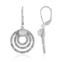 Rainbow Moonstone Silver Earrings (KM by Juwelo)