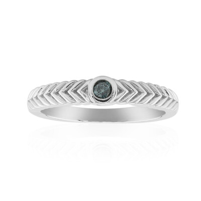 Sky Blue I1 Diamond Silver Ring