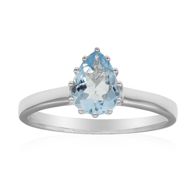 10K AAA Brazilian Aquamarine Gold Ring