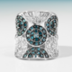 Blue Diamond Silver Ring