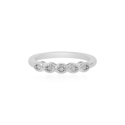 I2 (I) Diamond Silver Ring