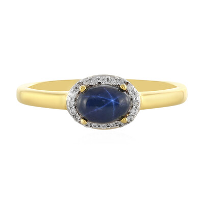 Blue Star Sapphire Silver Ring