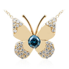 9K SI2 Blue Diamond Gold Necklace (de Melo)