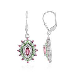 Nigerian Pink Tourmaline Silver Earrings