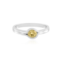 Yellow Beryl Silver Ring