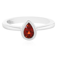 Sunset Ruby Silver Ring