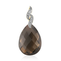 9K Smoky Quartz Gold Pendant