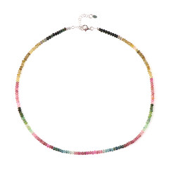 Fancy Tourmaline Silver Necklace