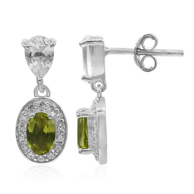 Burmese Peridot Silver Earrings