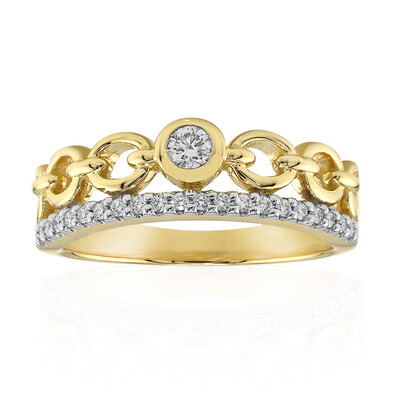 14K IF (D) Diamond Gold Ring (Annette)