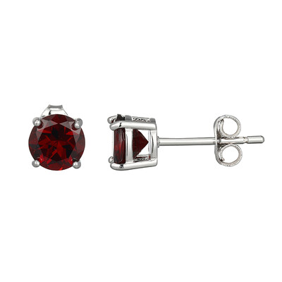 Mozambique Garnet Silver Earrings