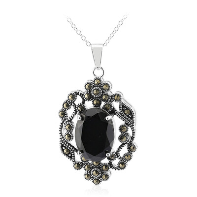 Black Spinel Silver Necklace