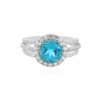 Paraiba Color Topaz Silver Ring