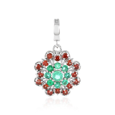 Russian Emerald Silver Pendant