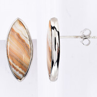 Lace Agate Silver Earrings