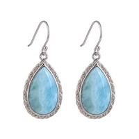 Larimar Silver Earrings