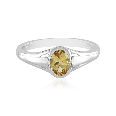 Yellow Beryl Silver Ring