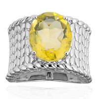 Yellow Fluorite Silver Ring