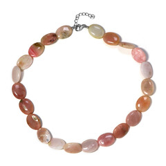 Pink Opal Silver Necklace