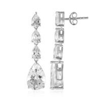 White Topaz Silver Earrings