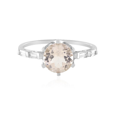 AAA Madagascan Morganite Platinum Ring